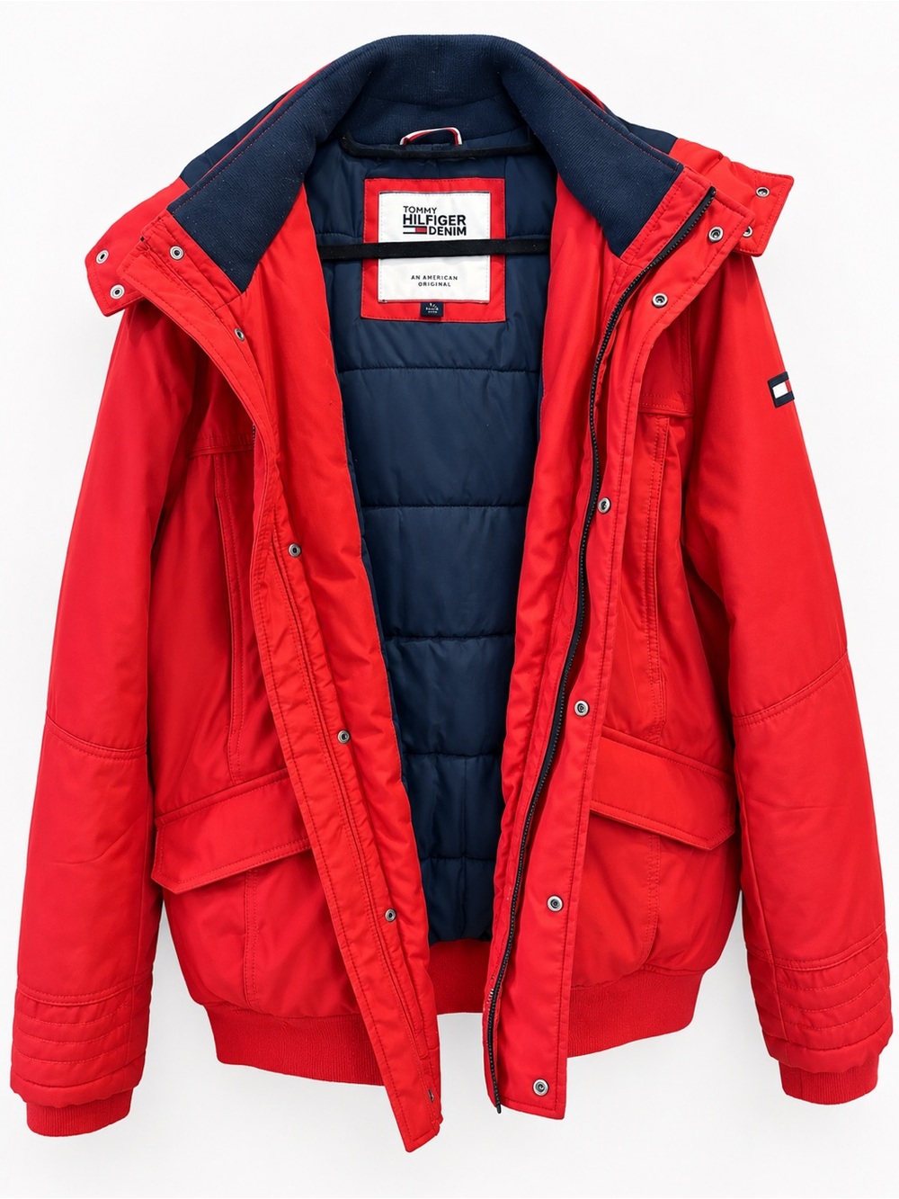 Tommy Hilfiger Denim Winter Jacket Coat Parka Red - Mens X-Large
